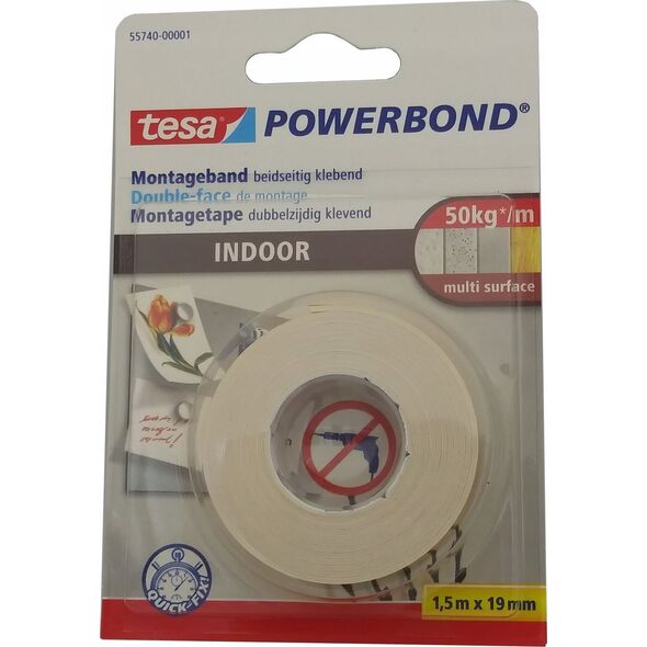 Tesa tesa Powerbond Montageband Indoor 1,5m 19mm
