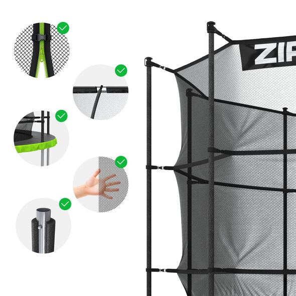 Trampolina ogrodowa Zipro Jump Pro z siatką wewnętrzną 8FT 252cm