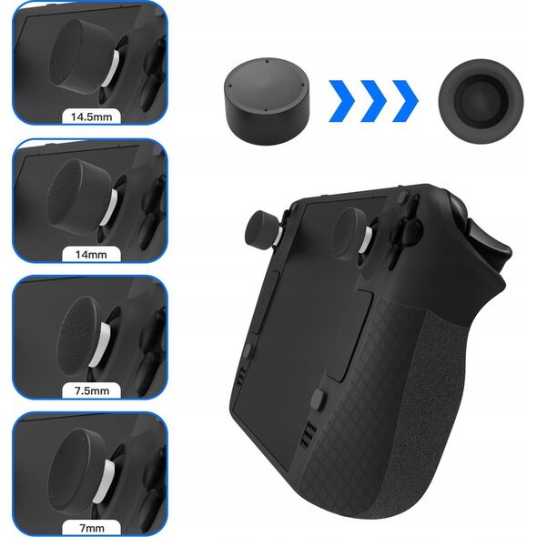 JYS Futerał Pokrowiec Etui + Osłony Gumki Na Przyciski Do Steam Deck / Czarny / Jys-sd011