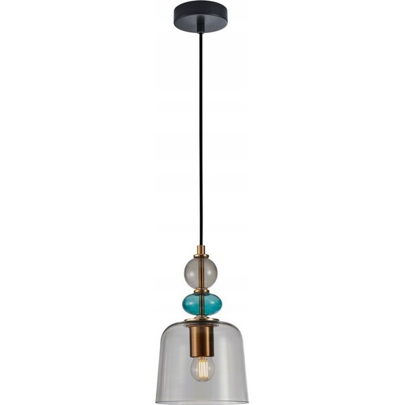 Lampa wisząca Italux Italux Namos PND-27092B-MC-BRO lampa wisząca zwis nowoczesna modern metalowa szklany klosz dymiony miska 1x40W E27 czarna/multikolor