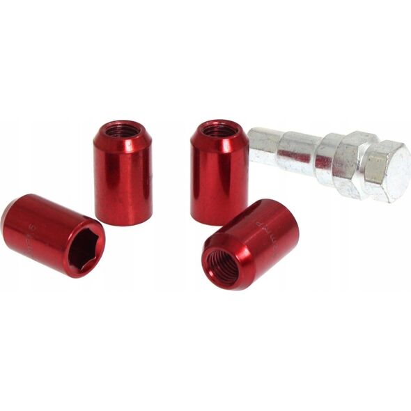 MTuning Nakrętki przelotowe M12x1,25 L:32mm Czerwone