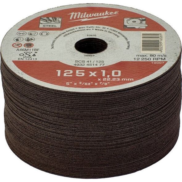 Milwaukee Tarcza Milwaukee 4932451477 do cięcia metalu Contractor 125x1 szara