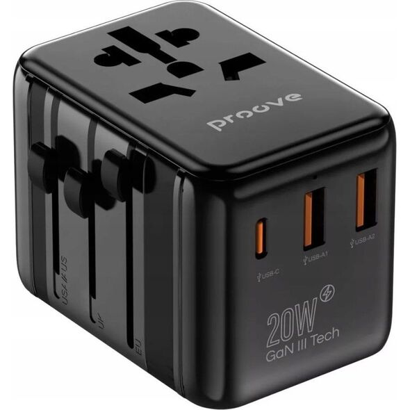 Przejściówka Wtyczka Gniazdo Adapter Podróżny USA UK EU 2x USB 1x USB-C 20W