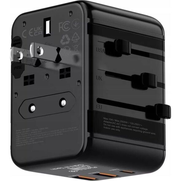Przejściówka Wtyczka Gniazdo Adapter Podróżny USA UK EU 2x USB 1x USB-C 20W