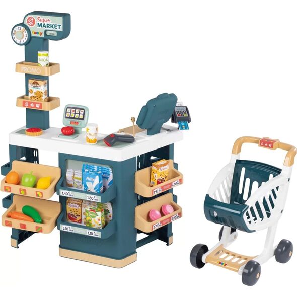 Smoby SMOBY Sklep Supermarket z Wózkiem Elektroniczną Kasą ze Skanerem