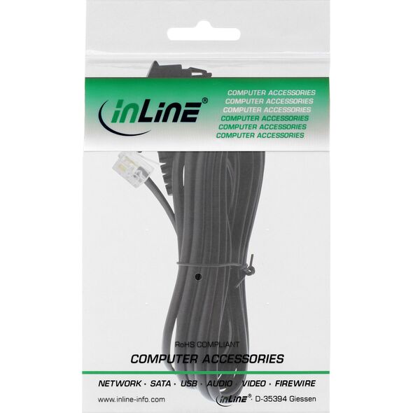 InLine InLine® TAE-F cable, for Telekom/Siemens, TAE-F to RJ11 6P4C, 1m