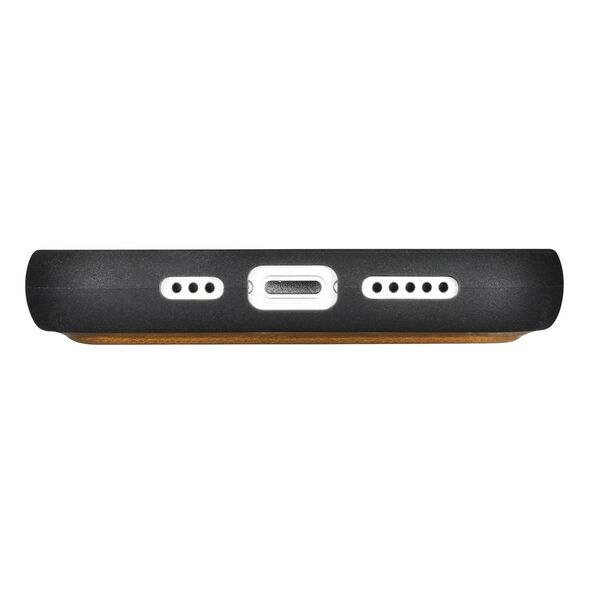 iCarer Oil Wax Wallet Anti-RFID 2in1 Apple iPhone 14 light brown