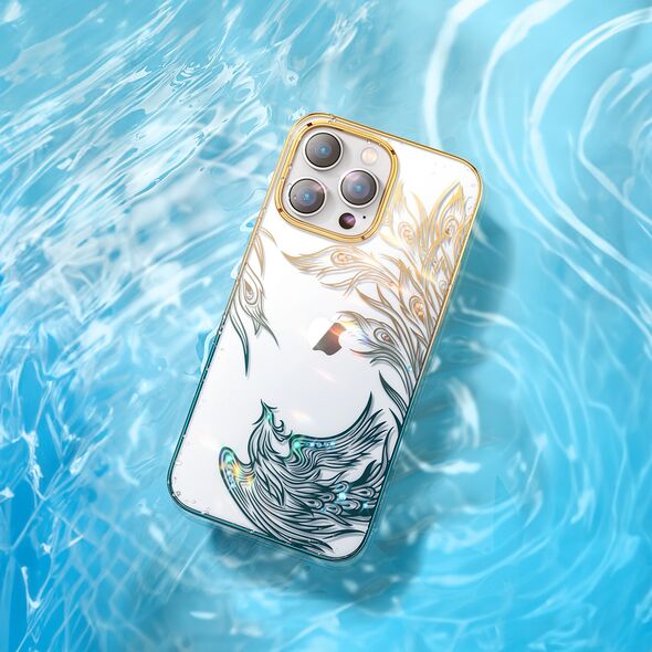 Kingxbar Phoenix Swarovski Apple iPhone 14 Plus / 15 Plus gold-blue