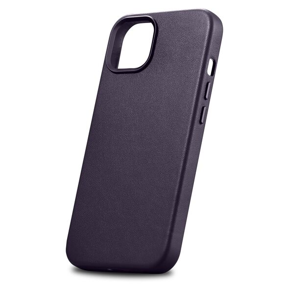 iCarer Case Leather MagSafe Apple iPhone 14 Plus / 15 Plus dark purple