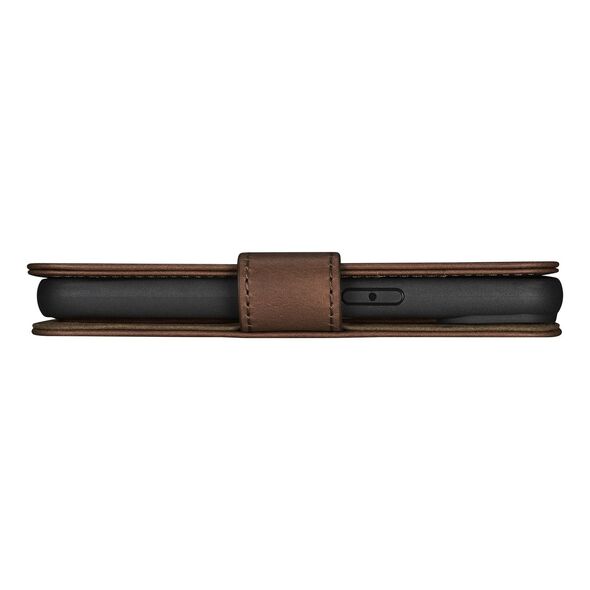 iCarer Oil Wax Wallet Anti-RFID 2in1 Apple iPhone 14 brown