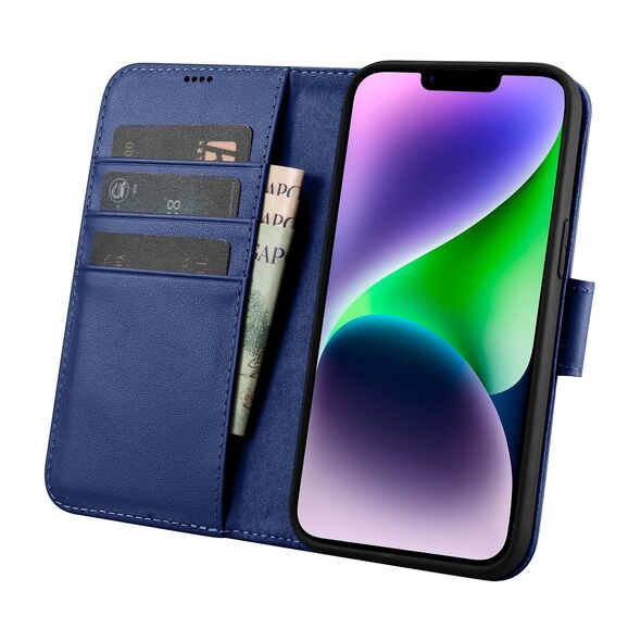 iCarer Wallet Anti-RFID 2in1 Apple iPhone 14 Plus / 15 Plus blue
