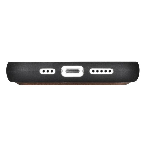 iCarer Oil Wax Wallet Anti-RFID 2in1 Apple iPhone 14 brown