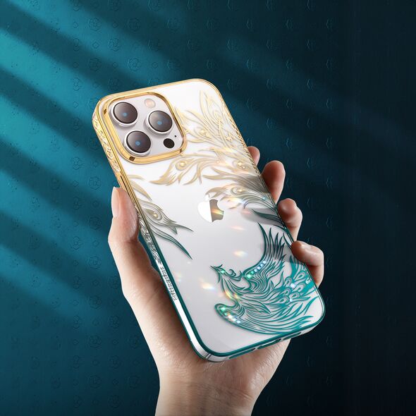 Kingxbar Phoenix Full Swarovski Apple iPhone 14 Plus / 15 Plus gold-blue