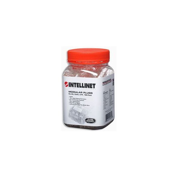 Intellinet Network Solutions Wtyk RJ45 Cat5e UTP 3-ząbkowy na drut słoik 100szt (502399)
