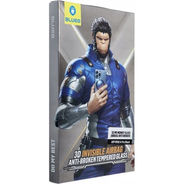 Blueo Tempered Glass 5D Mr. Monkey Glass - Apple iPhone 14 Pro μαύρο (Airbag Anti-break) 13920115 5903396315466