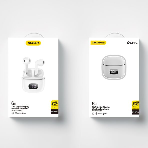 Dudao U15 Pro TWS Bluetooth 5.3 wireless headphones white