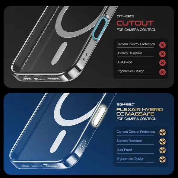 Tech-Protect Flexair Hybrid CC MagSafe Apple iPhone 16 Pro Clear