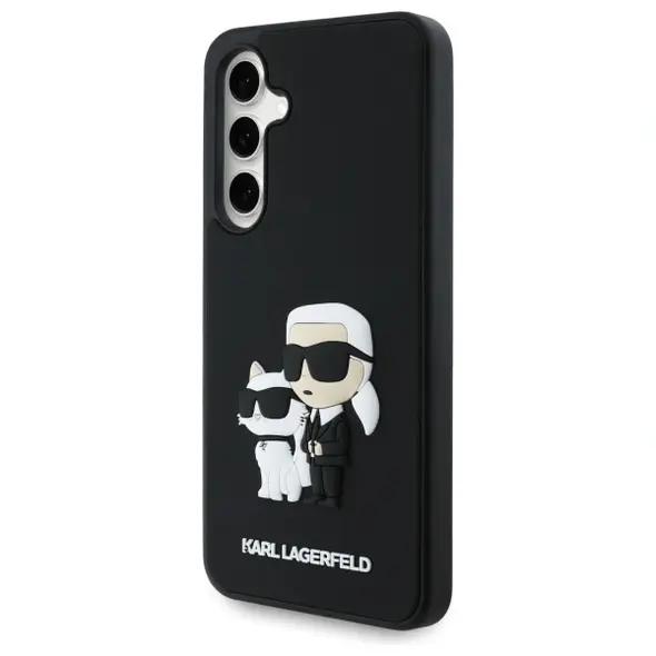 Karl Lagerfeld KLHCS24FE3DRKCNK Samsung Galaxy S24 FE hardcase 3D Rubber Karl&Choupette black