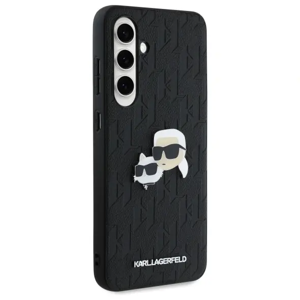 Karl Lagerfeld KLHCS24FEPGKLKCPK Samsung Galaxy S24 FE hardcase Monogram Karl&Chaoupette Head Pin black