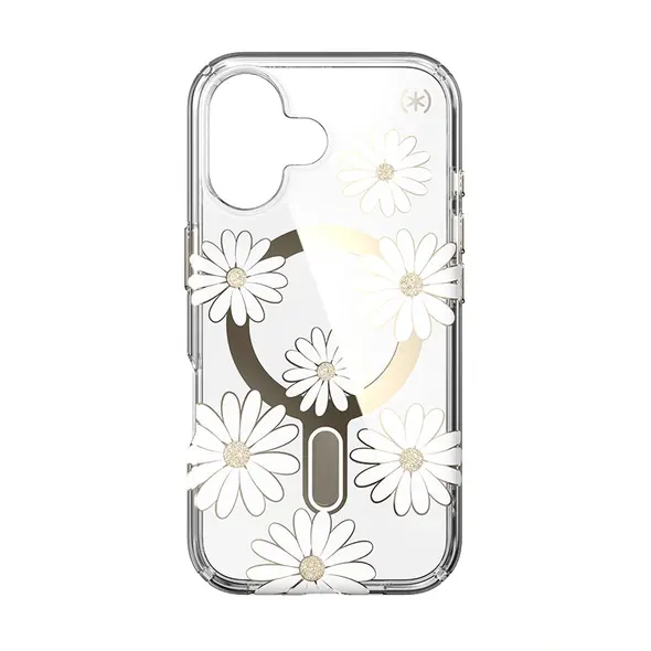 Case Speck Presidio Lux ClickLock & MagSafe Apple iPhone 16 (Sunshine Daisies / Clear / Gold)