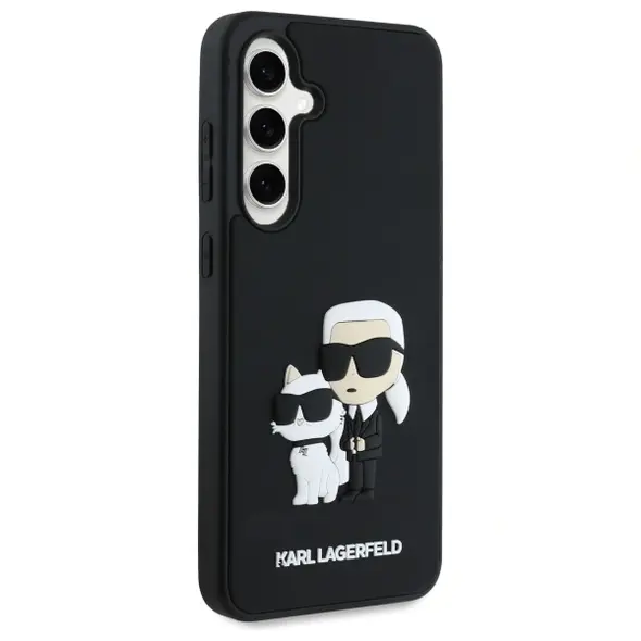 Karl Lagerfeld KLHCS24FE3DRKCNK Samsung Galaxy S24 FE hardcase 3D Rubber Karl&Choupette black