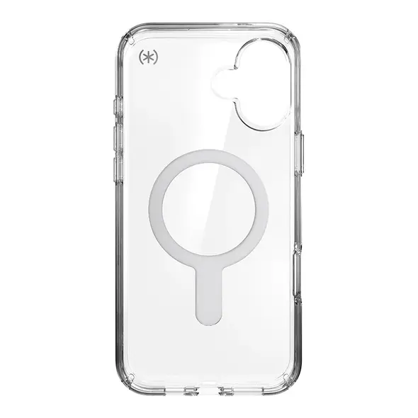 Case Speck Presidio Perfect-Clear ClickLock & MagSafe Apple iPhone 16 Plus (Clear / Chrome Finish / Serene Silver)