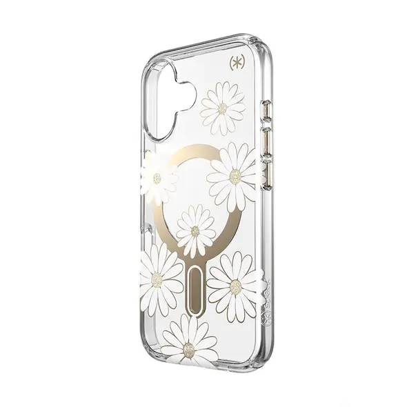 Case Speck Presidio Lux ClickLock & MagSafe Apple iPhone 16 (Sunshine Daisies / Clear / Gold)