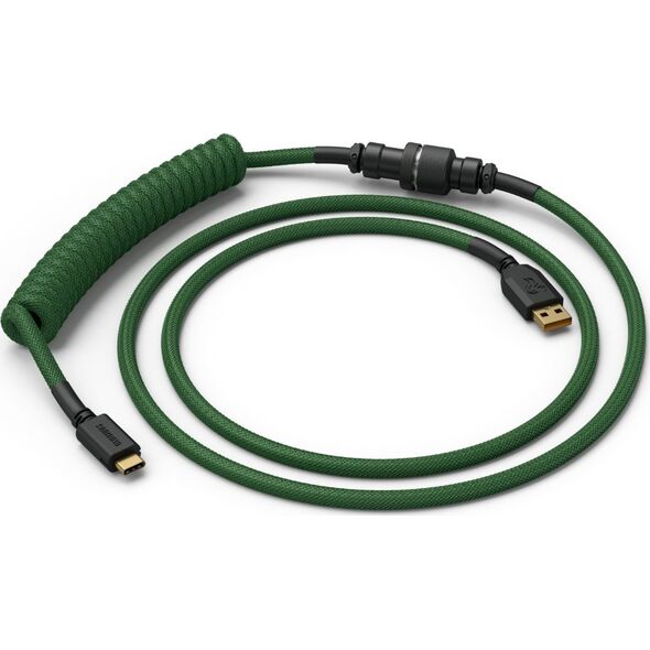 Kabel USB Glorious PC Gaming Race USB-A - USB-C 1.36 m Zielony (GLO-CBL-COIL-FG)