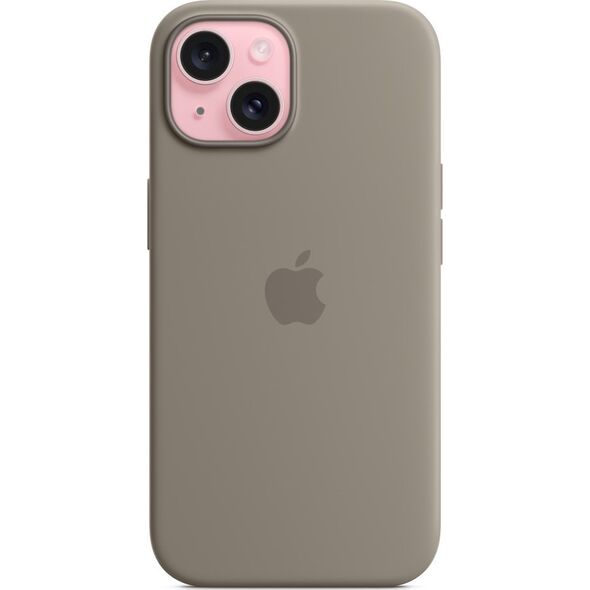 Apple Etui Apple silikonowe z MagSafe do iPhone 15 popielaty brąz