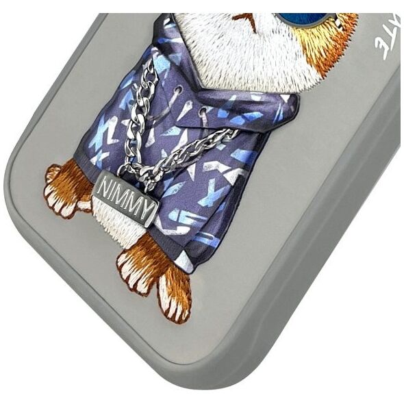 Nimmy iPhone 15 Pro Max 6.7" case gray/grey Glasses Cool Cat