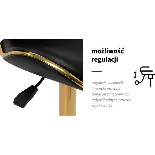 Gabbiano taboret kosmetyczny Q-4599G Złoto Czarny