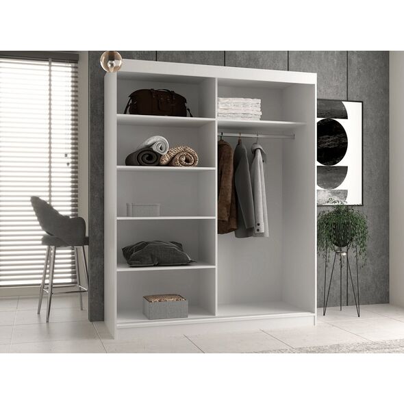 Topeshop SZAFA PRZESUWNA IGA 160 CM DRZWI PRZESUWNE PÓŁKI DĄB SONOMA