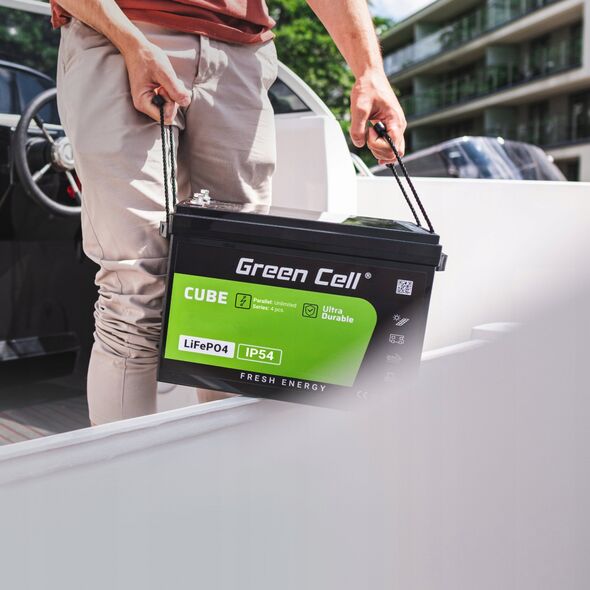 Green Cell Green Cell CUBE Akumulator LiFePO4 100Ah 12.8V 1280Wh Litowo-Żelazowo-Fosforanowy do Fotowoltaiki, Przyczep kempingowych, Łodzi