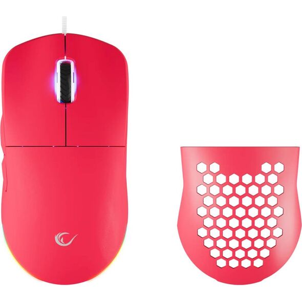 Rampage BLINK myszka gamingowa przewodowa USB, 12800 DPI, RGB, sensor optyczny, różowa