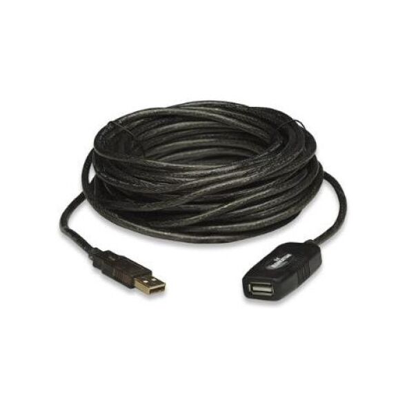 Kabel USB Manhattan USB-A - USB-A 20 m Czarny (150958)