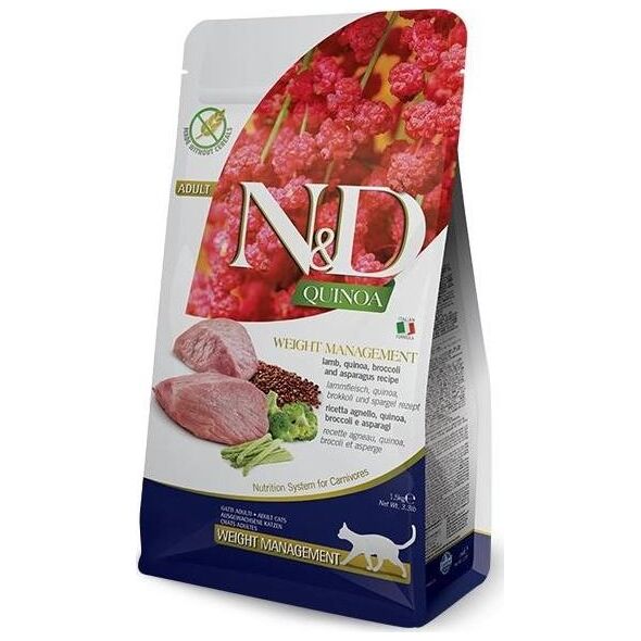 Farmina FARMINA N&D CAT QUINOA WEIGHT MANAGEMENT LAMB & BROCCOLI - sucha karma dla kota - 5kg