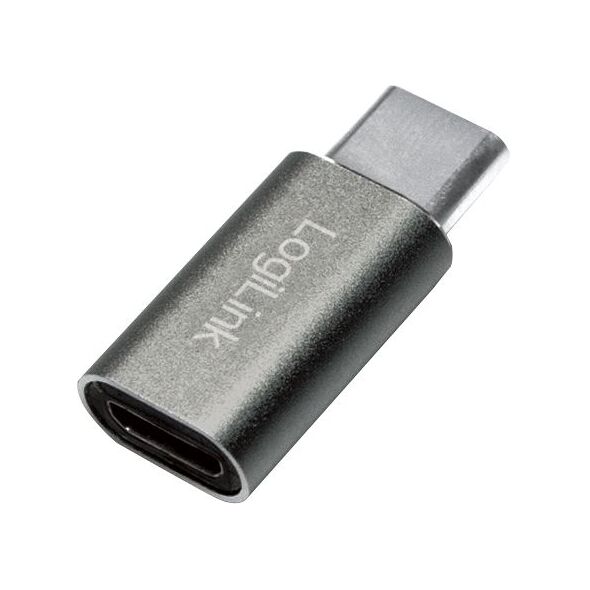 Adapter USB LogiLink USB-C - microUSB Srebrny  (AU0041)
