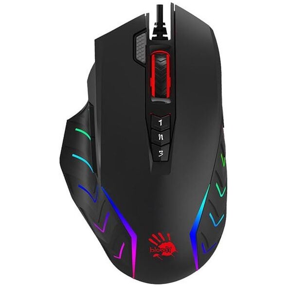Mysz A4Tech A4tech Bloody Myš J95S Activated, podsvícená herní myš, 8000 DPI, USB, Černá