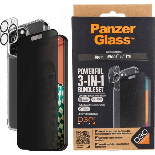 PanzerGlass PanzerGlass iPhone 15 Pro Max 3-in-1 Privacy Pack