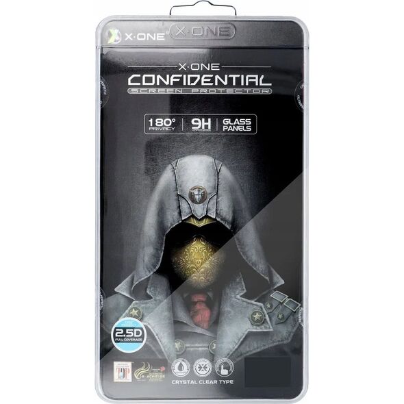 X-One Szkło hartowane X-ONE Full Cover Extra Strong Privacy - do iPhone 15/16 (full glue) czarny