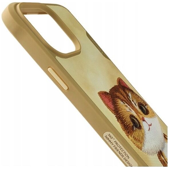 Nimmy iPhone 15 Pro 6.1" case khaki Big Eyed Pet 2.0 Cat