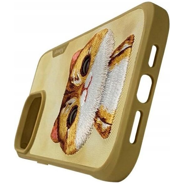 Nimmy iPhone 15 Pro 6.1" case khaki Big Eyed Pet 2.0 Cat