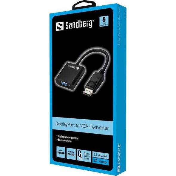 Adapter AV Sandberg DisplayPort - D-Sub (VGA) czarny (50843)