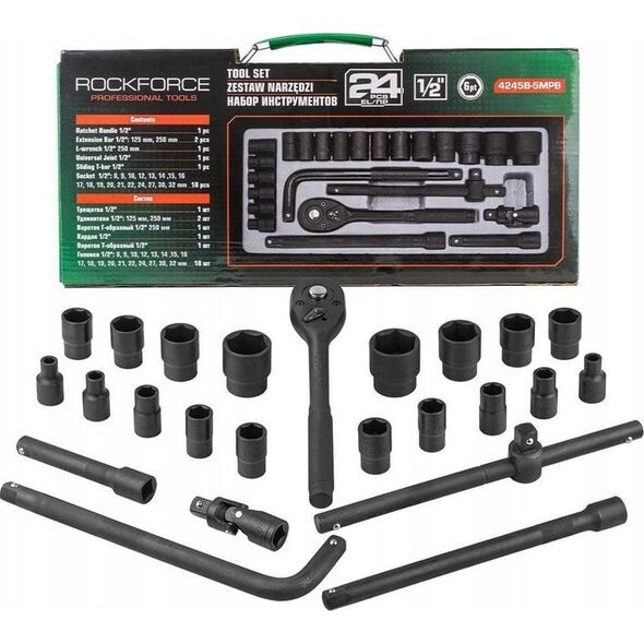Sourcing ROCKFORCE IMPACT WRENCH SET 24 pcs. 1/2" 6 ANGLE (8-32mm)