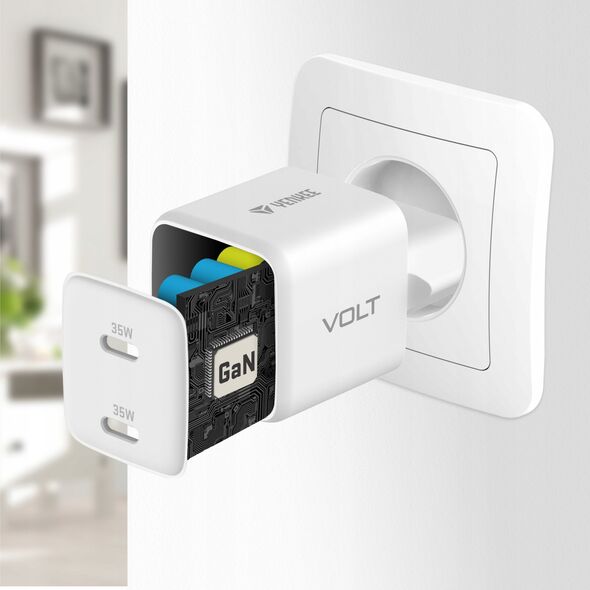 Ładowarka Yenkee Ładowarka sieciowa USB C 2x18W 3A Power delivery 3.0 QC3.0 Biała