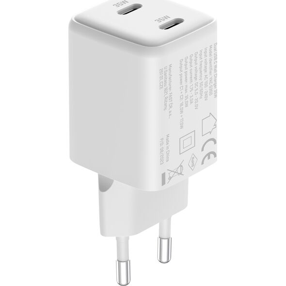 Ładowarka Yenkee Ładowarka sieciowa USB C 2x18W 3A Power delivery 3.0 QC3.0 Biała