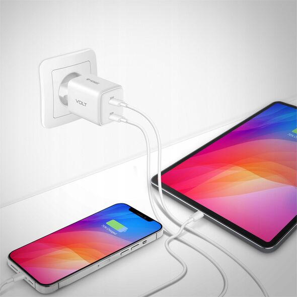 Ładowarka Yenkee Ładowarka sieciowa USB C 2x18W 3A Power delivery 3.0 QC3.0 Biała