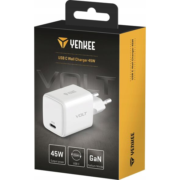 Ładowarka Yenkee Ładowarka sieciowa USB C 45W 3A Power delivery 3.0 QC3.0 Biała