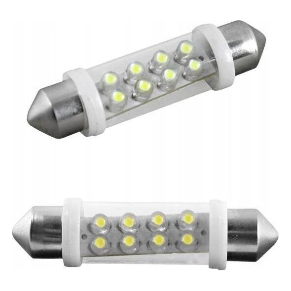 Vipow Żarówka samochodowa  LED 12V 10*42-8LED Sv8,5 biała