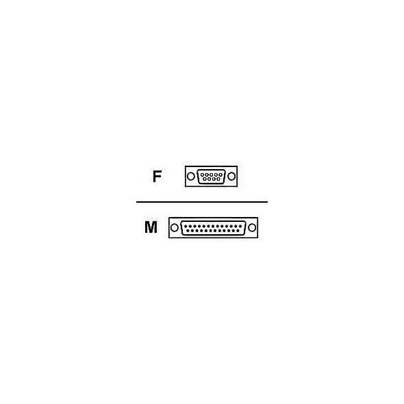 Roline DB-9 - DB-25, 1.8m, Szary (11.01.4618)